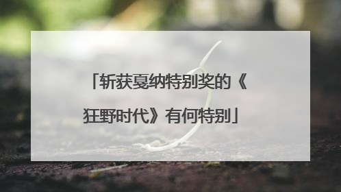 斩获戛纳特别奖的《狂野时代》有何特别