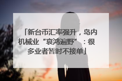 新台币汇率强升，岛内机械业“哀鸿遍野”：很多业者暂时不接单