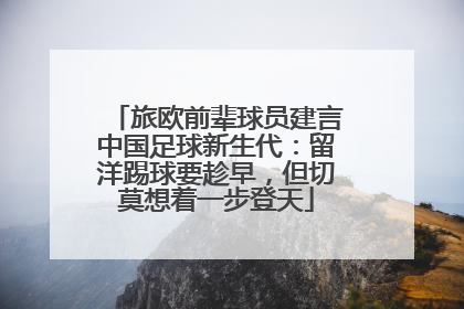 旅欧前辈球员建言中国足球新生代：留洋踢球要趁早，但切莫想着一步登天