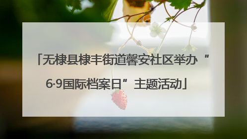 无棣县棣丰街道馨安社区举办“6·9国际档案日”主题活动