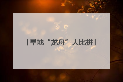 旱地“龙舟”大比拼
