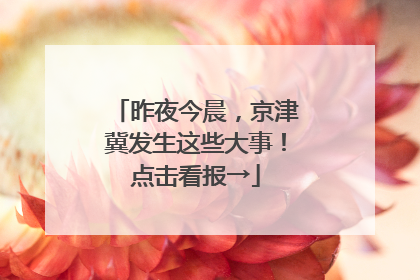 昨夜今晨，京津冀发生这些大事！点击看报→