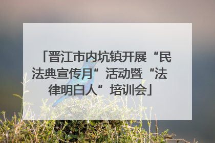 晋江市内坑镇开展“民法典宣传月”活动暨“法律明白人”培训会