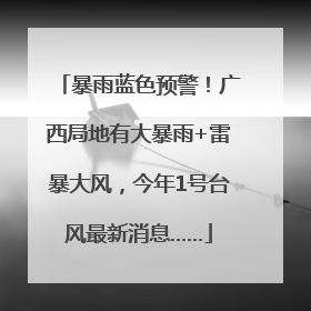 暴雨蓝色预警！广西局地有大暴雨+雷暴大风，今年1号台风最新消息……