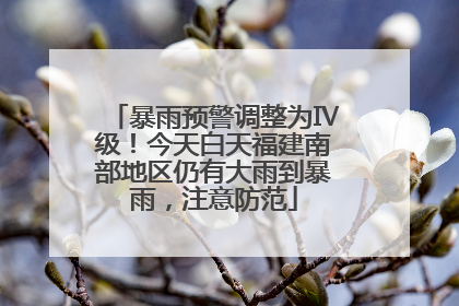 暴雨预警调整为Ⅳ级！今天白天福建南部地区仍有大雨到暴雨，注意防范