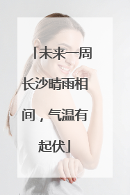 未来一周长沙晴雨相间，气温有起伏