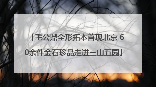 毛公鼎全形拓本首现北京 60余件金石珍品走进三山五园
