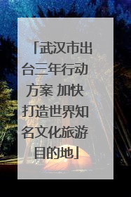 武汉市出台三年行动方案 加快打造世界知名文化旅游目的地