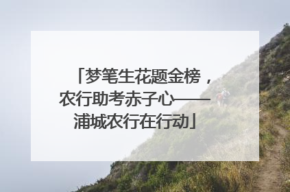 梦笔生花题金榜，农行助考赤子心——浦城农行在行动