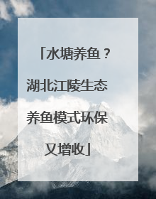 水塘养鱼？湖北江陵生态养鱼模式环保又增收
