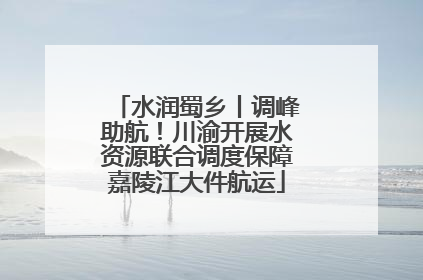 水润蜀乡丨调峰助航！川渝开展水资源联合调度保障嘉陵江大件航运