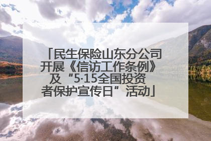 民生保险山东分公司开展《信访工作条例》及“5·15全国投资者保护宣传日”活动