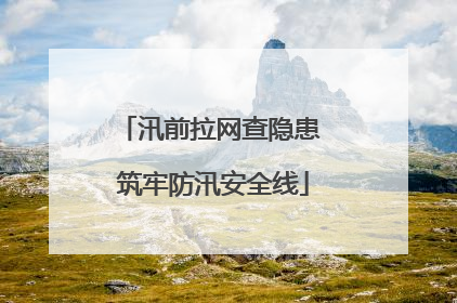 汛前拉网查隐患 筑牢防汛安全线
