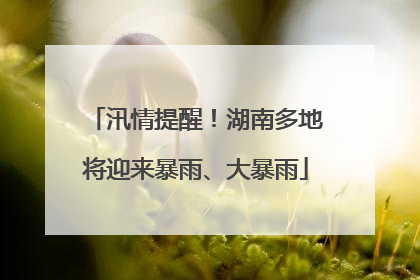 汛情提醒！湖南多地将迎来暴雨、大暴雨