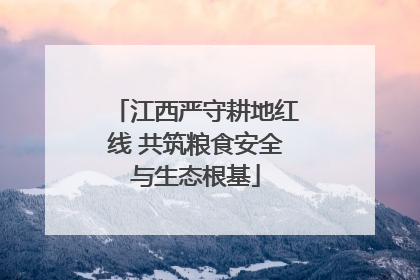 江西严守耕地红线 共筑粮食安全与生态根基
