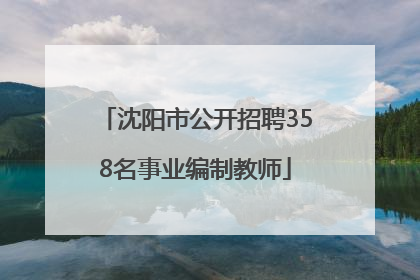 沈阳市公开招聘358名事业编制教师