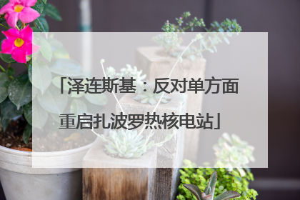 泽连斯基：反对单方面重启扎波罗热核电站