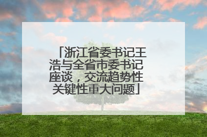 浙江省委书记王浩与全省市委书记座谈，交流趋势性关键性重大问题