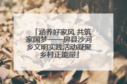涵养好家风 共筑家国梦——房县沙河乡文明实践活动凝聚乡村正能量