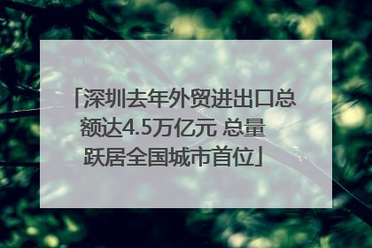 深圳去年外贸进出口总额达4.5万亿元 总量跃居全国城市首位