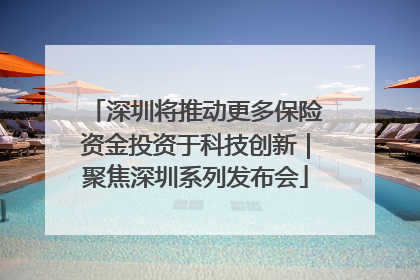 深圳将推动更多保险资金投资于科技创新｜聚焦深圳系列发布会