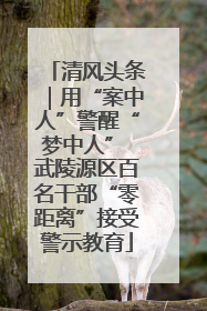 清风头条｜用“案中人”警醒“梦中人” 武陵源区百名干部“零距离”接受警示教育