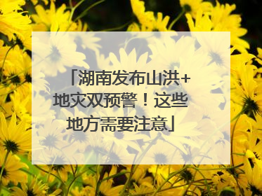 湖南发布山洪+地灾双预警！这些地方需要注意