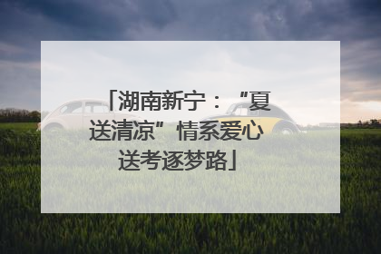 湖南新宁：“夏送清凉”情系爱心送考逐梦路