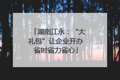 湖南江永：“大礼包”让企业开办省时省力省心
