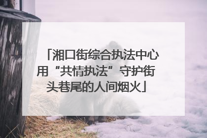 湘口街综合执法中心用“共情执法”守护街头巷尾的人间烟火