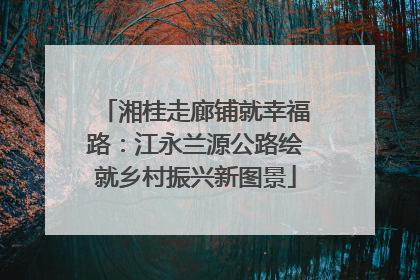 湘桂走廊铺就幸福路：江永兰源公路绘就乡村振兴新图景