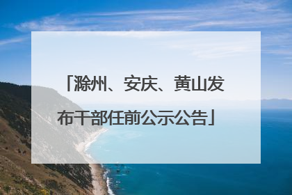 滁州、安庆、黄山发布干部任前公示公告