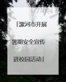 漯河市开展暑期安全宣传进校园活动