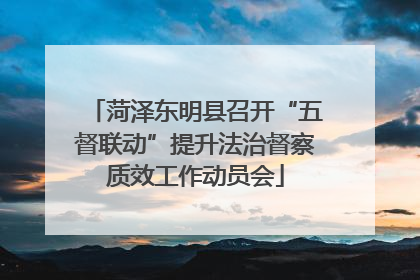 菏泽东明县召开“五督联动”提升法治督察质效工作动员会