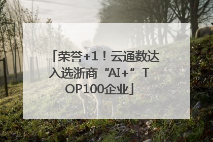 荣誉+1！云通数达入选浙商“AI+”TOP100企业