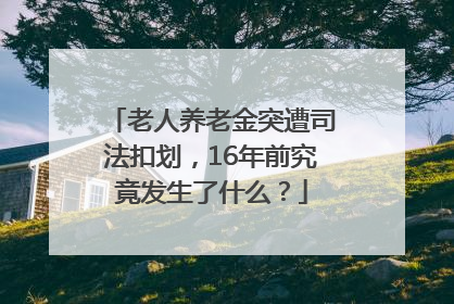 老人养老金突遭司法扣划，16年前究竟发生了什么？