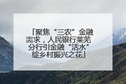 聚焦“三农”金融需求，人民银行莱芜分行引金融“活水”绽乡村振兴之花