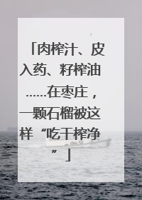肉榨汁、皮入药、籽榨油……在枣庄，一颗石榴被这样“吃干榨净”