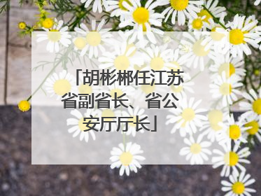 胡彬郴任江苏省副省长、省公安厅厅长