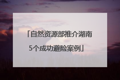 自然资源部推介湖南5个成功避险案例
