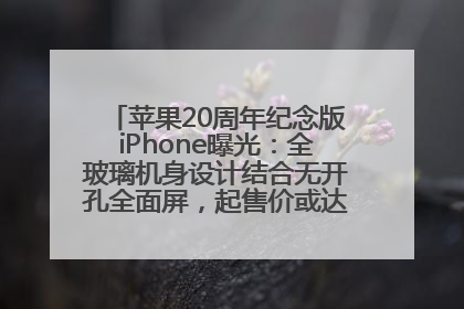 苹果20周年纪念版iPhone曝光：全玻璃机身设计结合无开孔全面屏，起售价或达1.45万人民币