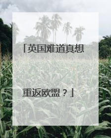 英国难道真想重返欧盟？