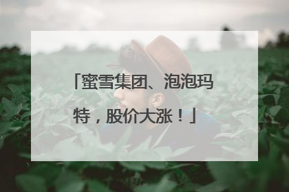 蜜雪集团、泡泡玛特，股价大涨！
