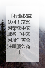 行业权威认可！京客网荣获中文域名“中文网址”黄金注册服务商