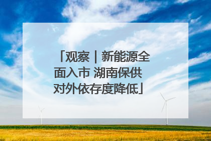 观察｜新能源全面入市 湖南保供对外依存度降低