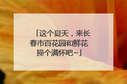 这个夏天，来长春市百花园和鲜花撞个满怀吧~