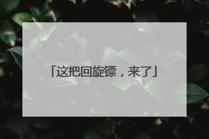 这把回旋镖，来了