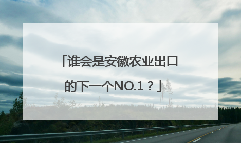 谁会是安徽农业出口的下一个NO.1？