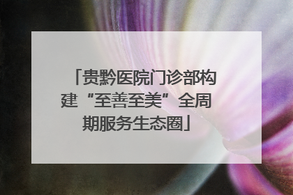 贵黔医院门诊部构建“至善至美”全周期服务生态圈
