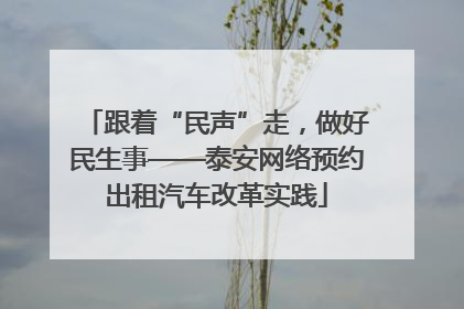 跟着“民声”走，做好民生事——泰安网络预约出租汽车改革实践